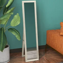 Miroir sur pied et mural rectangulaire dim. 37L x 40l x 157H cm aspect bois gris