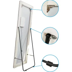 Miroir sur pied LED 40 x 160 cm (L x H), gradation infinie + 3 couleurs + fonction mémoire miroir pleine longueur, AICA SANITAIRE