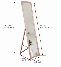 Miroir sur pied pour dressing BD Art 155x35,8 cm rose Flamingo 1 pièce