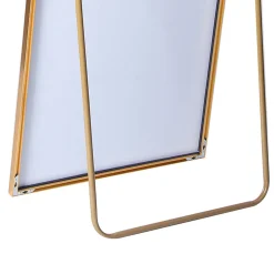 Miroir sur Pied 180x80 cm, Cadre Aluminium Doré, Miroir Mural Moderne à Poser ou Suspendre