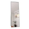 Miroir sur Pied 162x53 cm, Cadre Aluminium Noir, Miroir Mural Moderne à Poser ou Suspendre