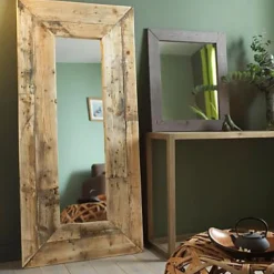 Miroir Wood bois clair L.140 x l.40 cm