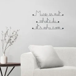 Music is not what I do it's who I am - Sculpture fil de fer 50-60 cm - Bijoux de mur