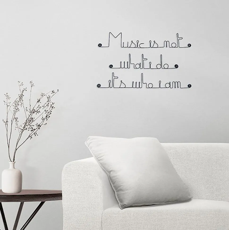Music is not what I do it's who I am - Sculpture fil de fer 50-60 cm - Bijoux de mur