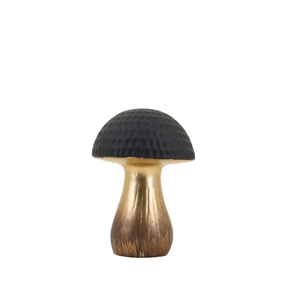 Objet déco champignon doré 17cm