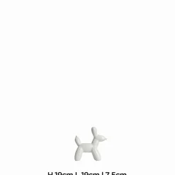 Objet déco chien Ilio en céramique blanc H.15 cm, JBY Creation