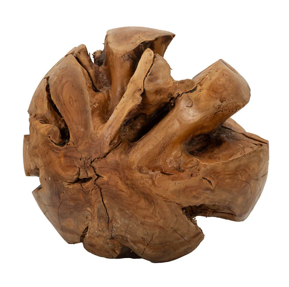 Objet Déco Rond en Teck "Balle" 50cm Naturel