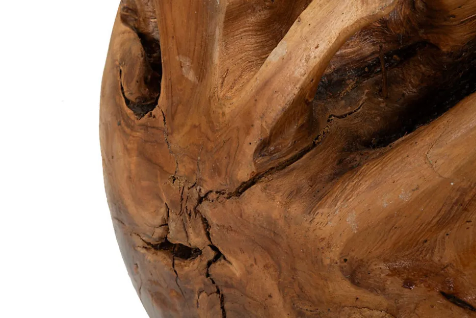 Objet Déco Rond en Teck "Balle" 50cm Naturel