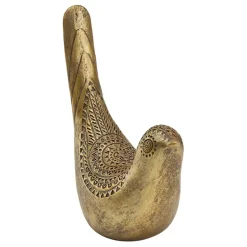 Objet déco statuette oiseau résine doré H.17cm Atmosphera Créateur D'Intérieur