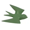 Oiseau fixation murale en résine origami vert H.13cm Ornami