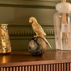 Oiseau résine Belli H.19cm doré - Atmosphera