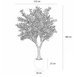 Olivier artificiel pot blanc 180cm