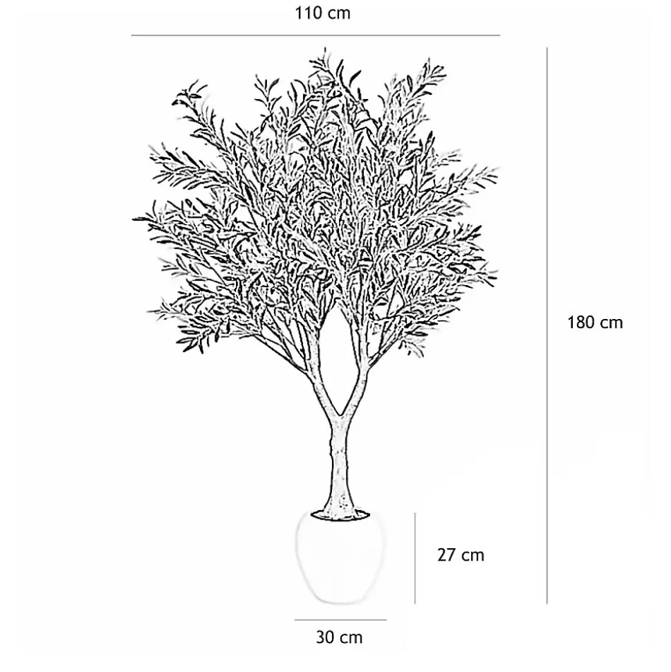 Olivier artificiel pot blanc 180cm