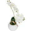 Orchidée artificielle - pot en céramique - H25 cm - Blanc- Atmosphera
