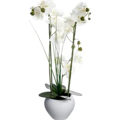 Orchidée artificielle - vase blanc en céramique - H53 cm - Atmosphera