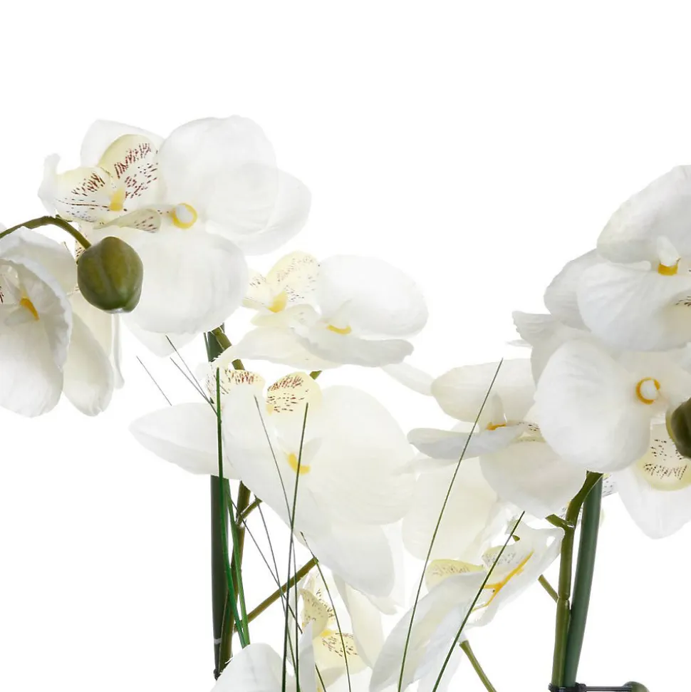 Orchidée artificielle - vase blanc en céramique - H53 cm - Atmosphera