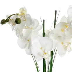 Orchidée artificielle - vase noir en céramique - H53 cm - Atmosphera