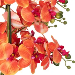Orchidée artificielle en pot Sanae pot en ciment orange H65cm - Atmosphera