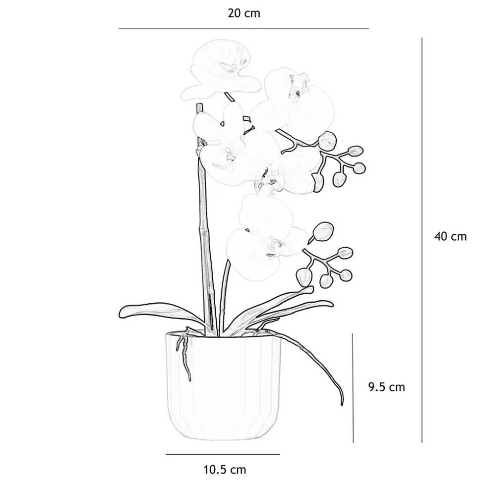 Orchidée artificielle toucher naturel 40cm