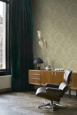 Origin Wallcoverings papier peint ornement kaki - 53 cm x 10.05 m - 347035