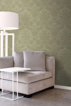 Origin Wallcoverings papier peint ornement kaki - 53 cm x 10.05 m - 347035