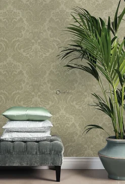 Origin Wallcoverings papier peint ornement kaki - 53 cm x 10.05 m - 347035