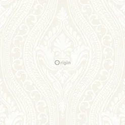 Origin Wallcoverings papier peint à dessin baroque en velours blanc - 53 cm x 10.05 m - 346601
