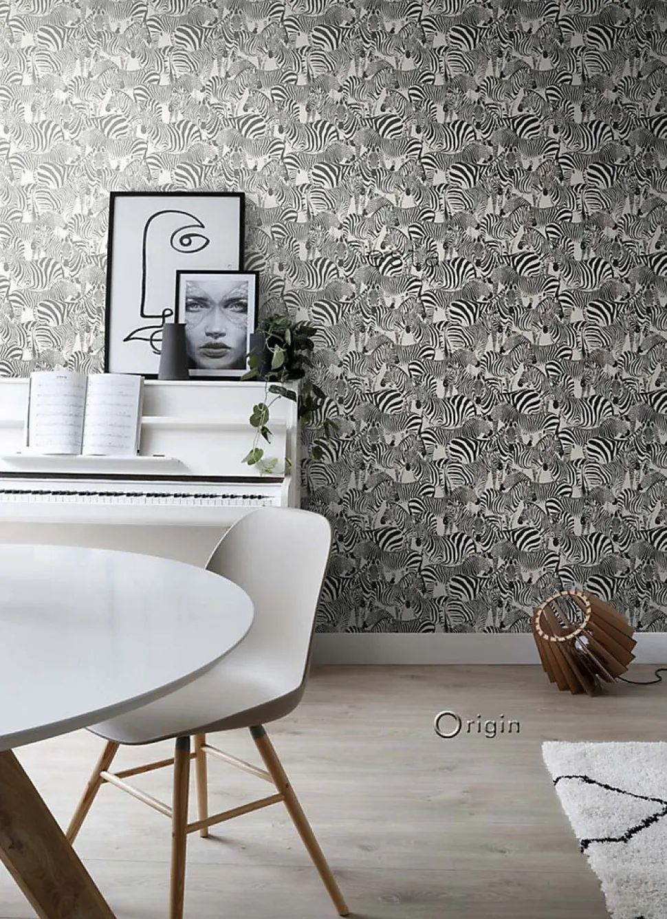 Origin Wallcoverings papier peint zèbres noir et blanc - 53 cm x 10.05 m - 347453
