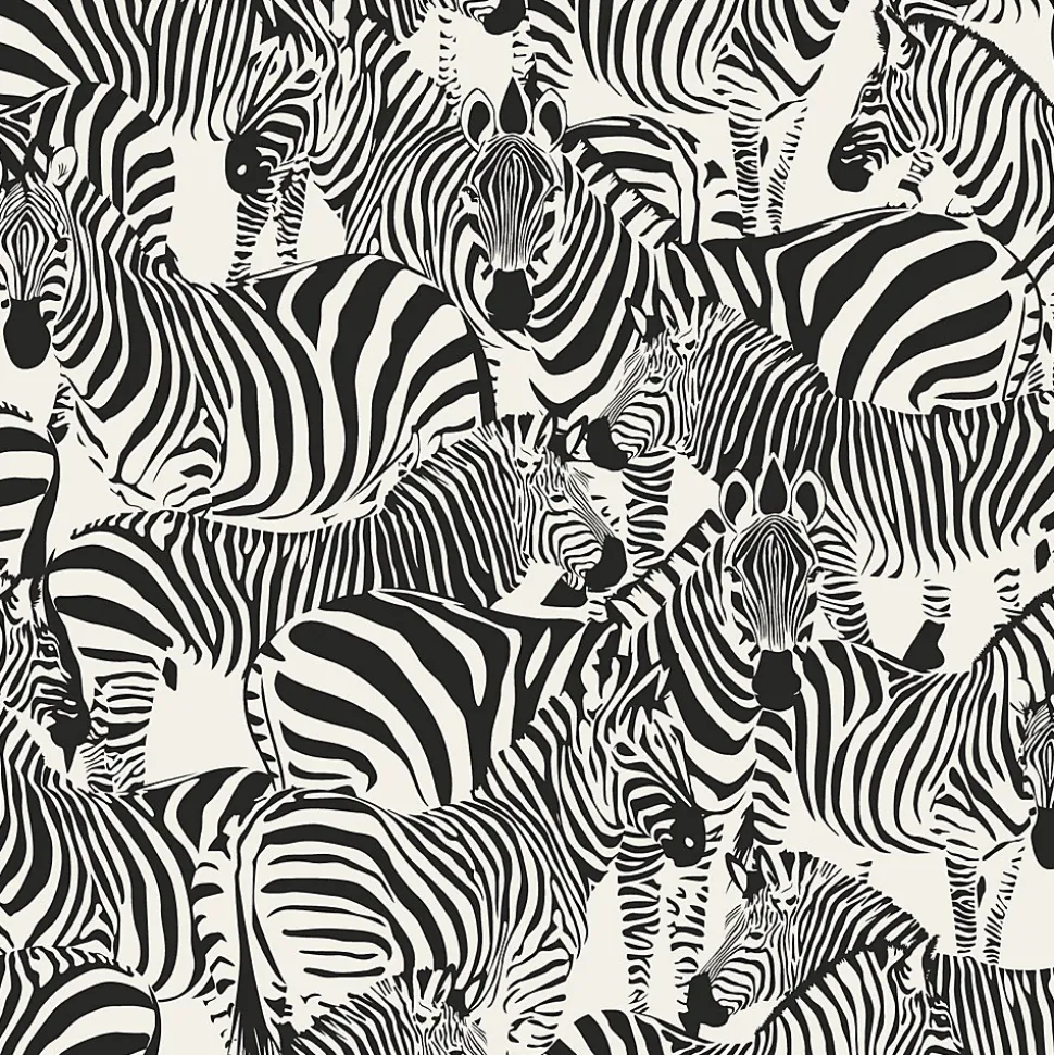 Origin Wallcoverings papier peint zèbres noir et blanc - 53 cm x 10.05 m - 347453