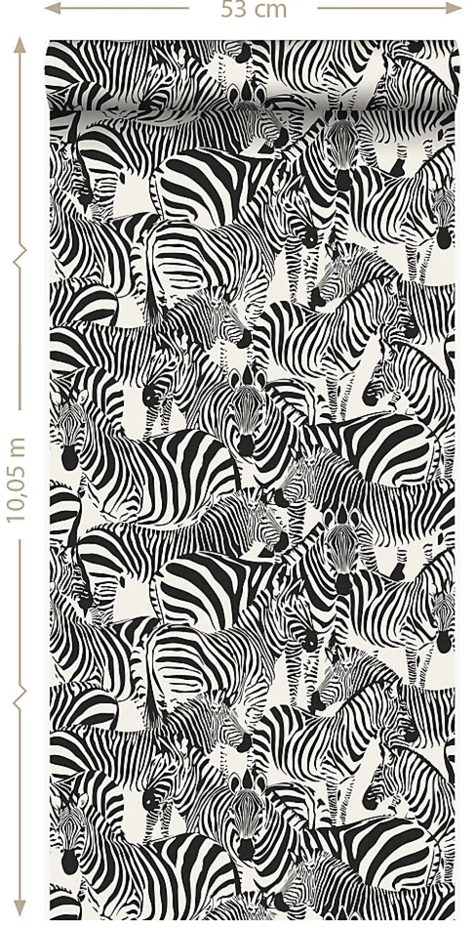 Origin Wallcoverings papier peint zèbres noir et blanc - 53 cm x 10.05 m - 347453