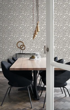 Origin Wallcoverings papier peint feuilles de palmier gris argileux - 53 cm x 10.05 m - 347439