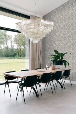 Origin Wallcoverings papier peint feuilles de palmier gris argileux - 53 cm x 10.05 m - 347439
