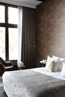 Origin Wallcoverings papier peint tôles ondulées en métal industrielles 3D brun rouille - 53 cm x 10.05 m - 347616