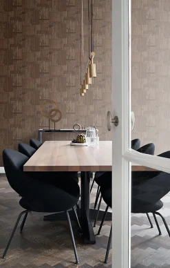 Origin Wallcoverings papier peint tôles ondulées en métal industrielles 3D brun rouille - 53 cm x 10.05 m - 347616