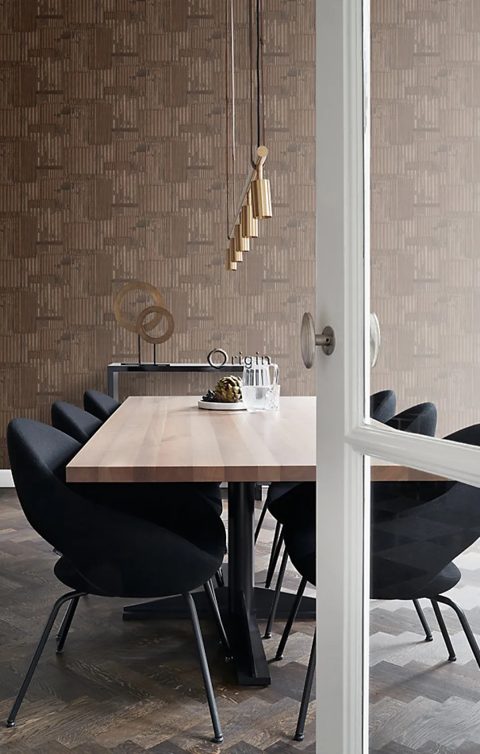 Origin Wallcoverings papier peint tôles ondulées en métal industrielles 3D brun rouille - 53 cm x 10.05 m - 347616