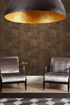 Origin Wallcoverings papier peint tôles ondulées en métal industrielles 3D brun rouille - 53 cm x 10.05 m - 347616