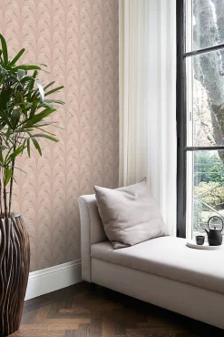 Origin Wallcoverings papier peint art déco rose terracotta - 50 x 900 cm - 347968
