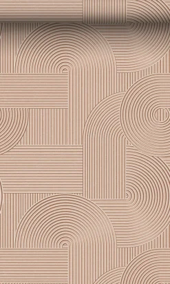 Origin Wallcoverings papier peint graphique 3D rose terracotta - 53 cm x 10.05 m - 348017