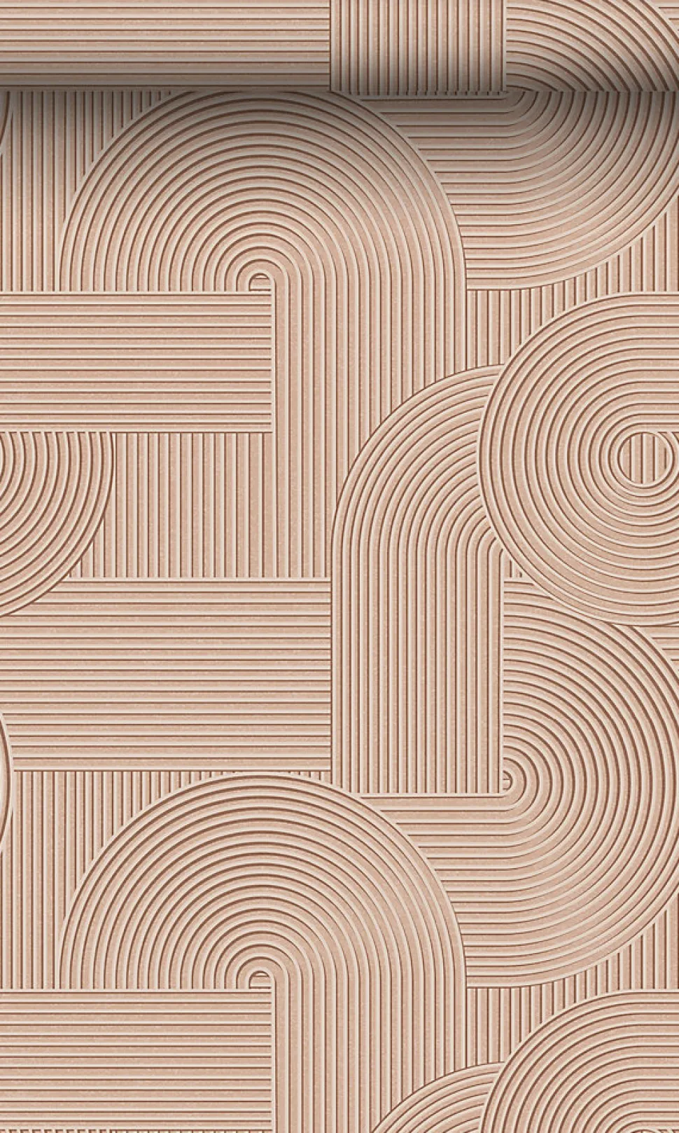 Origin Wallcoverings papier peint graphique 3D rose terracotta - 53 cm x 10.05 m - 348017