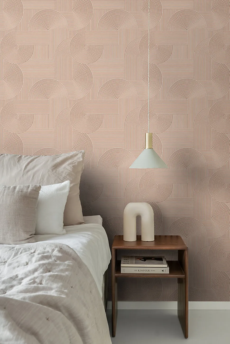 Origin Wallcoverings papier peint graphique 3D rose terracotta - 53 cm x 10.05 m - 348017
