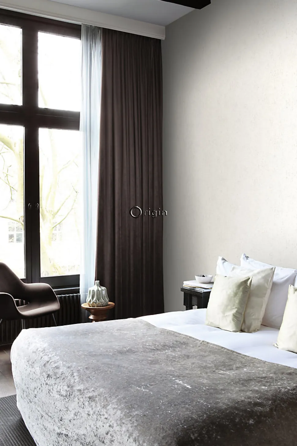 Origin Wallcoverings papier peint plaque métallique vieillie, altérée et touchée par les intempéries blanc crème - 53 cm x 10.05 m