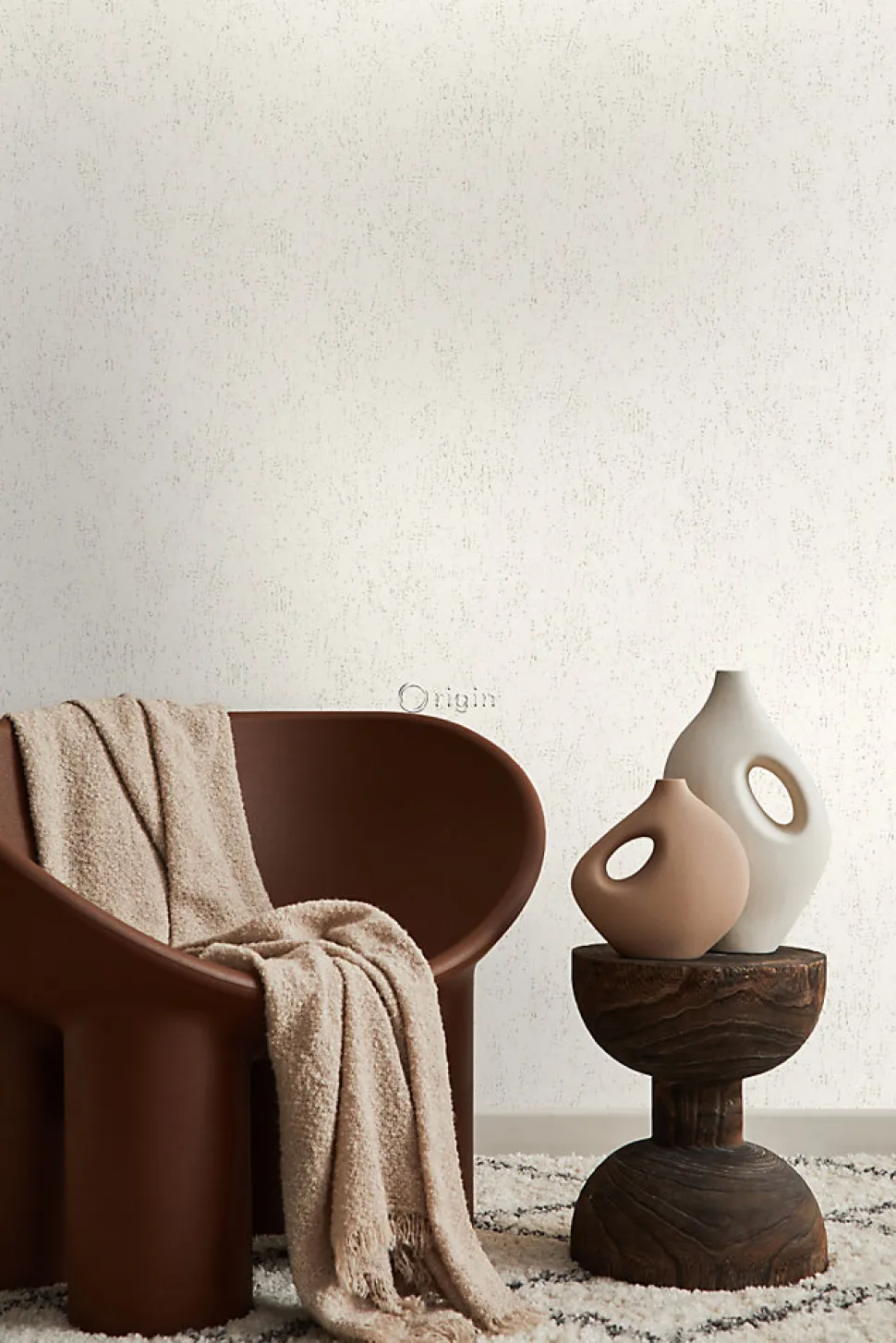 Origin Wallcoverings papier peint plaque métallique vieillie, altérée et touchée par les intempéries blanc crème - 53 cm x 10.05 m