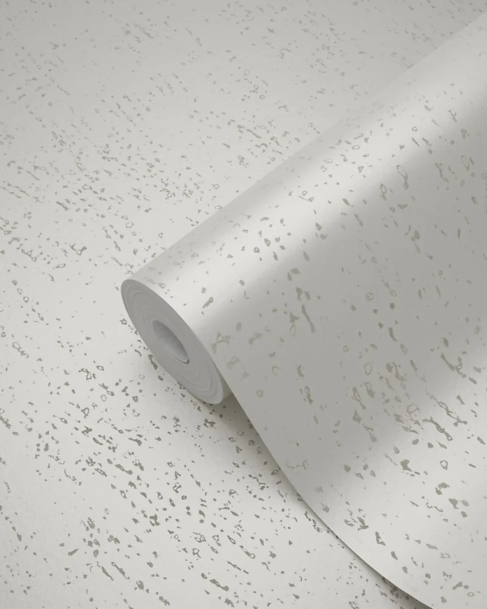 Origin Wallcoverings papier peint plaque métallique vieillie, altérée et touchée par les intempéries blanc crème - 53 cm x 10.05 m