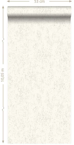 Origin Wallcoverings papier peint plaque métallique vieillie, altérée et touchée par les intempéries blanc crème - 53 cm x 10.05 m