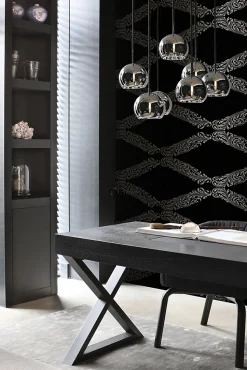 Origin Wallcoverings papier peint ornement noir mat et gris - 53 cm x 10.05 m - 345743