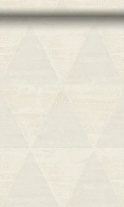 Origin Wallcoverings papier peint triangles métalliques vieillis, altérés et touchés blanc d'ivoire - 53 cm x 10.05 m - 337256