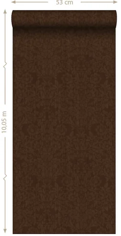 Origin Wallcoverings papier peint ornement marron et or brillant - 53 cm x 10.05 m - 345416