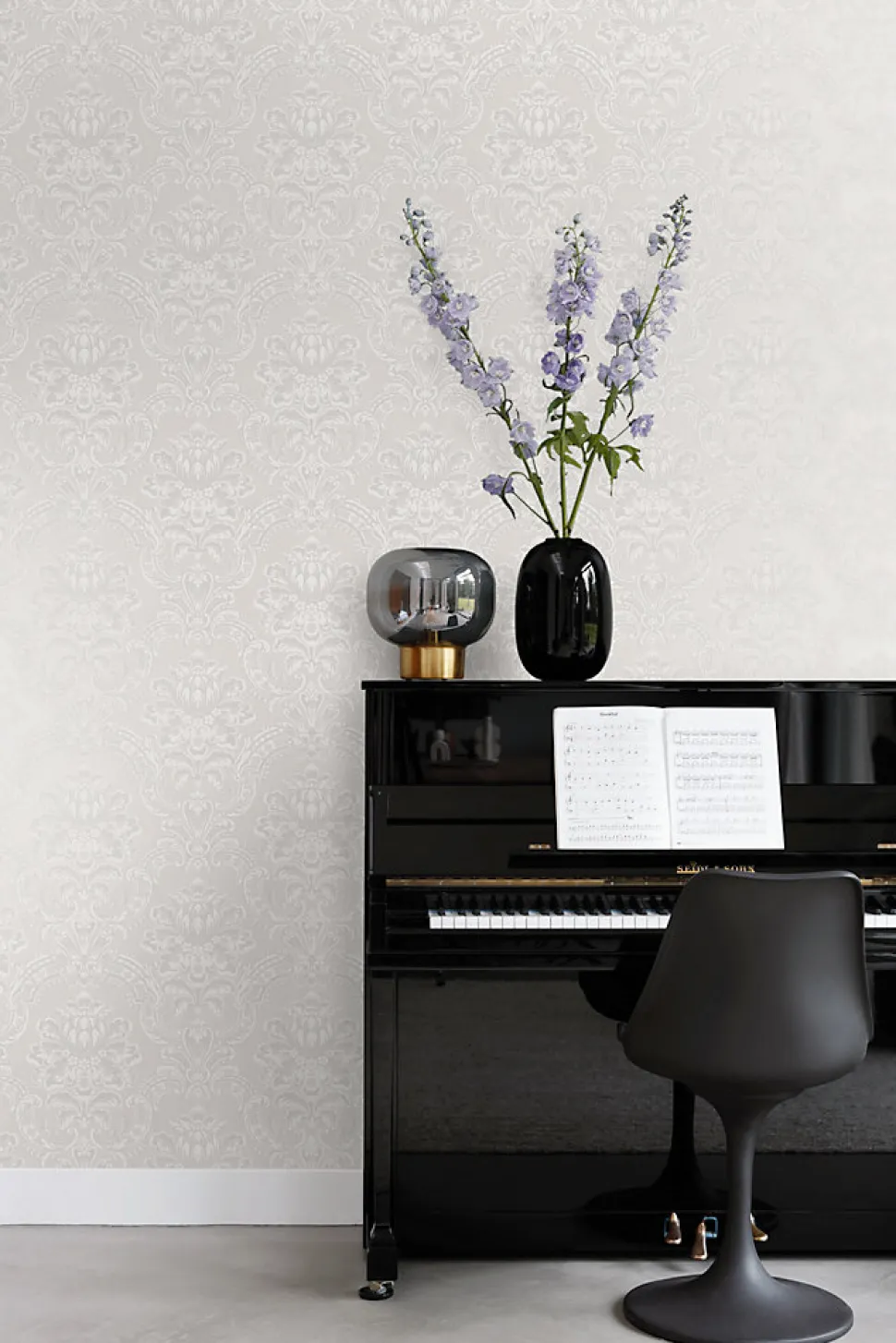 Origin Wallcoverings papier peint ornement gris - 53 cm x 10.05 m - 346524