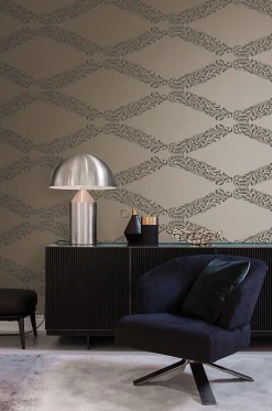 Origin Wallcoverings papier peint ornement bronze brillant et marron - 53 cm x 10.05 m - 345747