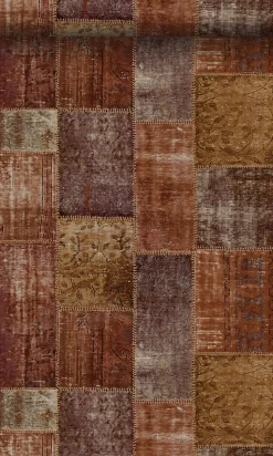 Origin Wallcoverings papier peint motif kilim brun rouille - 53 cm x 10.05 m - 347465
